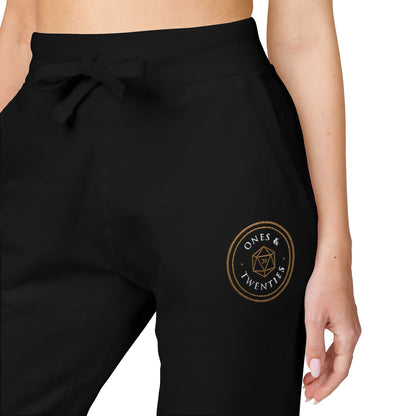 Ones & Twenties Emblem Embroidered Fleece Sweatpants – Unisex Gamer Loungewear