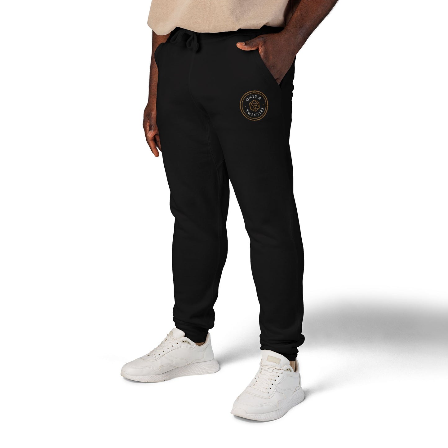 Ones & Twenties Emblem Embroidered Fleece Sweatpants – Unisex Gamer Loungewear
